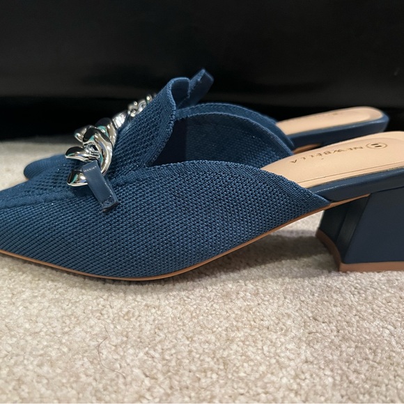 NewBella MOUSSE FIT Pointed Toe Women Heeled Mules in Blue Color - 8.5 - Picture 5 of 12